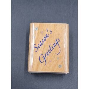 Rubber Stamp Seasons Greetings Holiday Christmas Paper Craft Scrapbook Cards